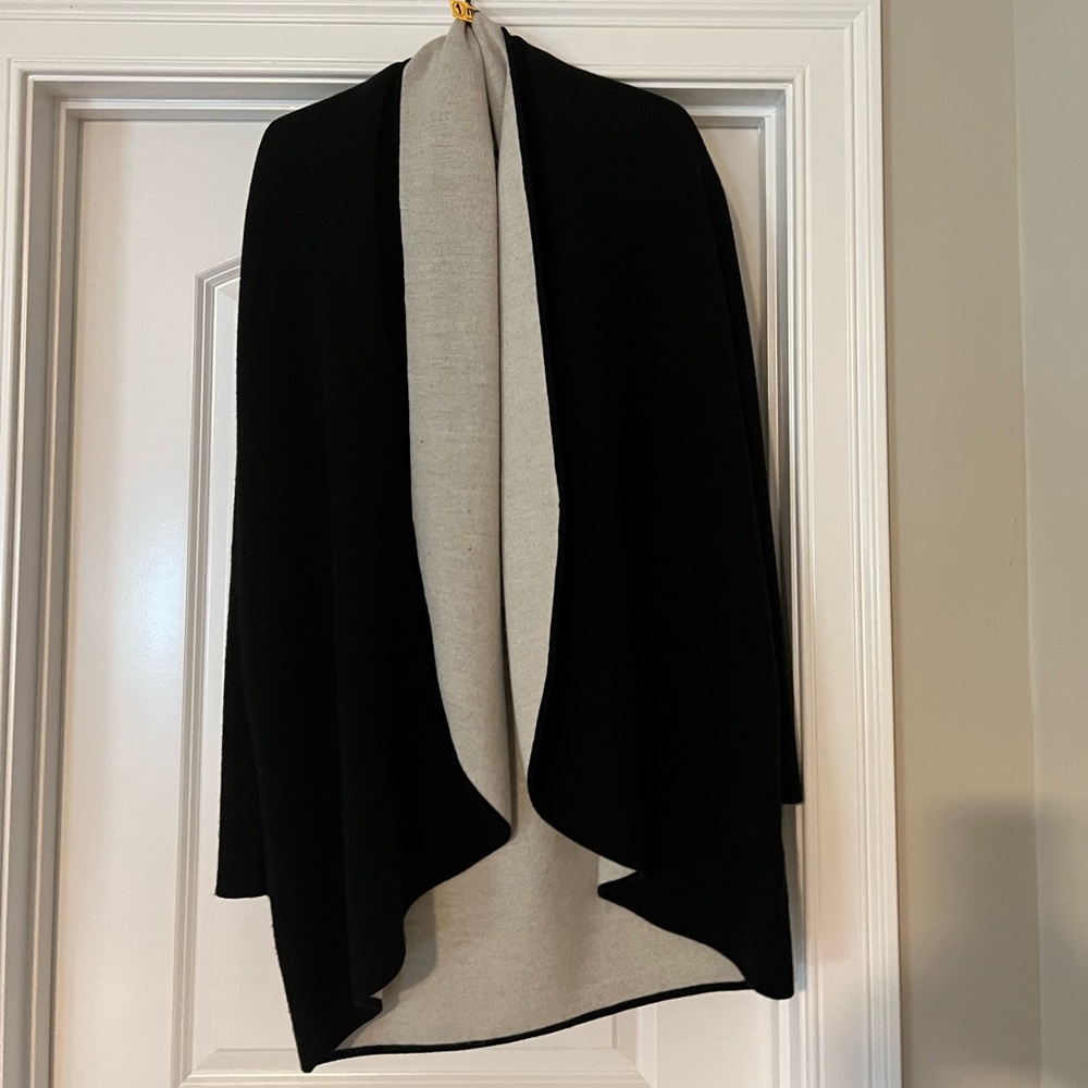 Milly Merino Wool shawl cardigan sweater black